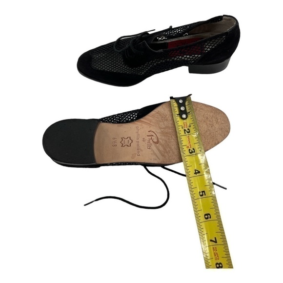 Phyllis Poland Black suede mesh Oxford shoes 6.5 - Picture 10 of 13